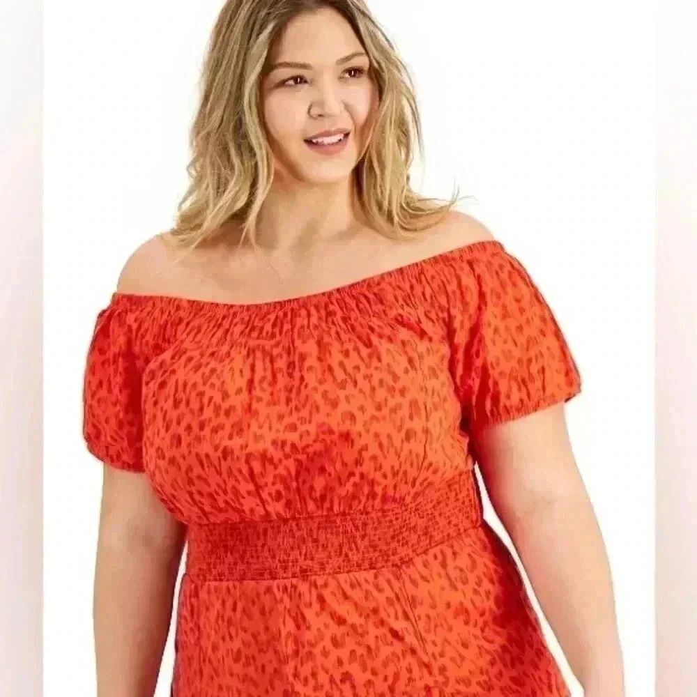 INC printed fit & flare dress. Full skirt elastic waist.